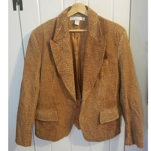 Vintage 90's Cheetah Print Leather Jacket